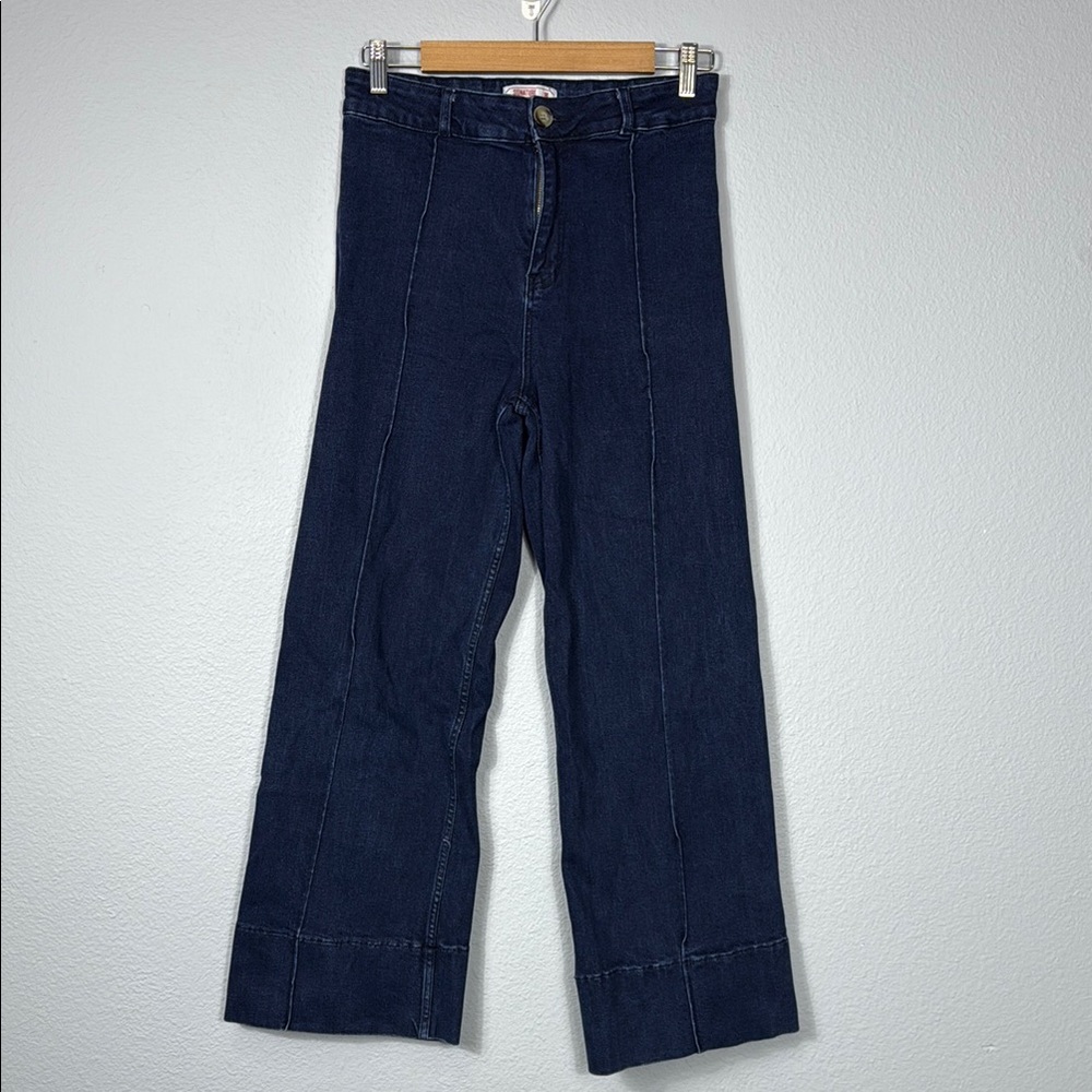 Signature Eight Women's Dark Blue Wide‎ Leg Jeans